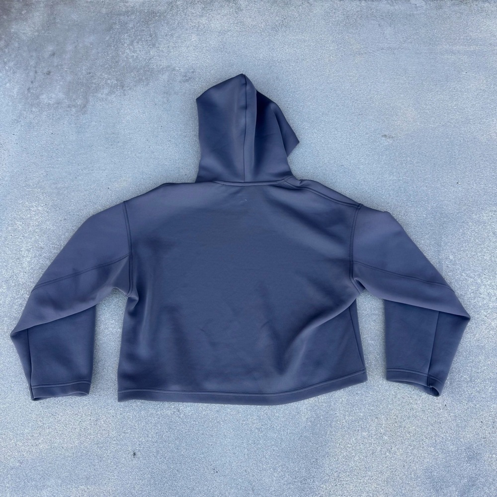 Uniqlo Dry Soft Hoodie Women Large Gray Cropped Boxy Sweatshirt - Picture 6 of 6